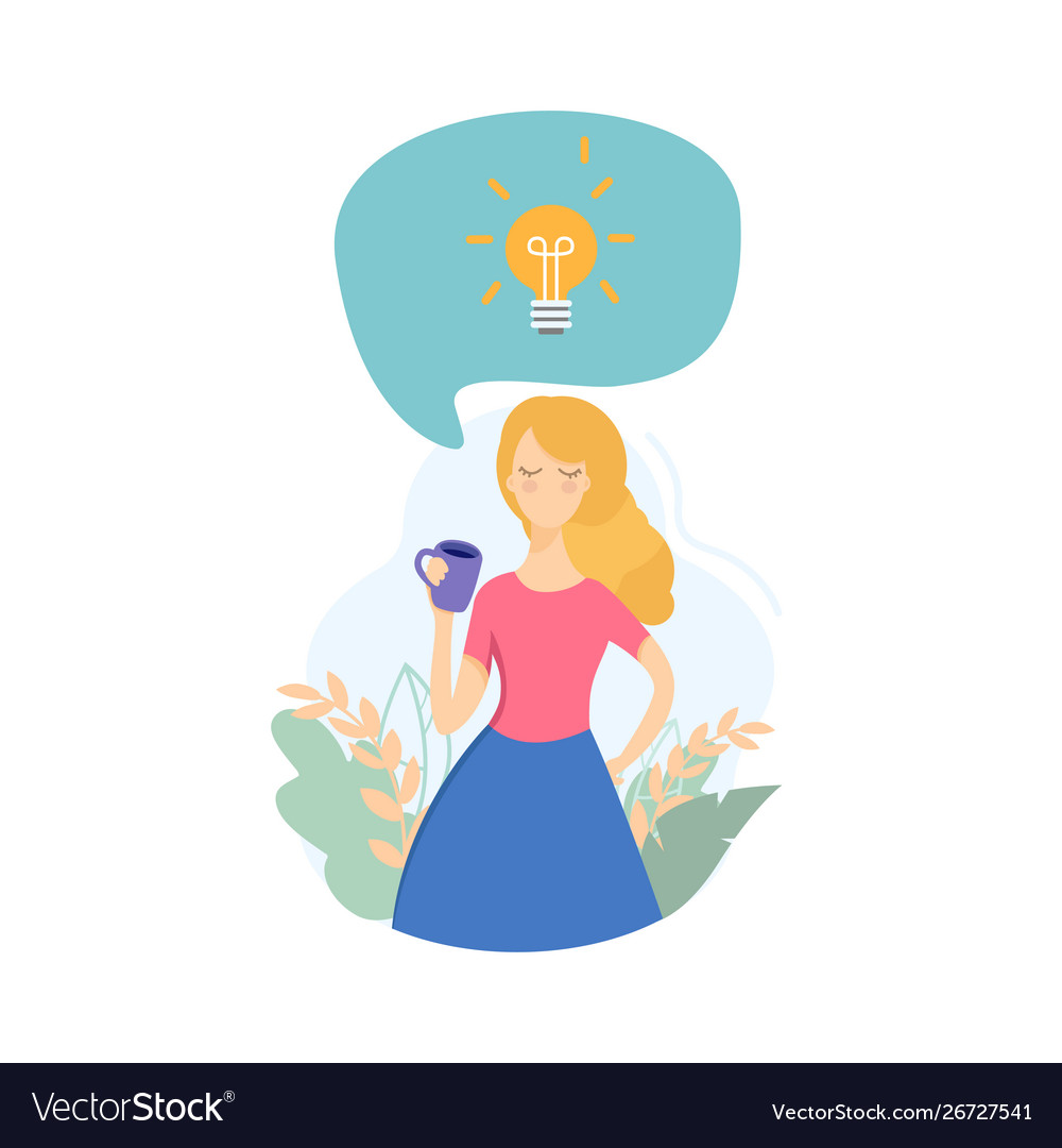 Girl has an idea Royalty Free Vector Image - VectorStock