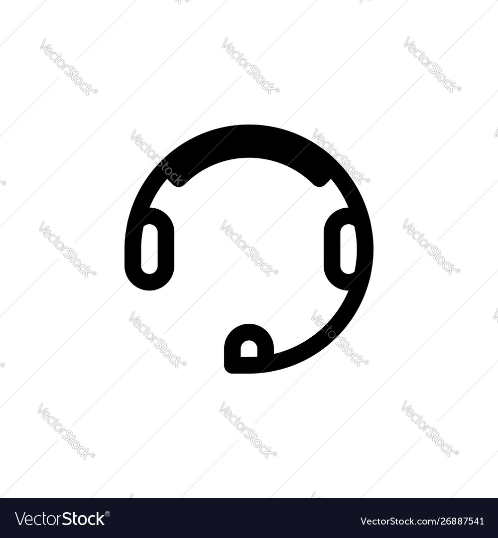 Headset icon with outline style isolated on white
