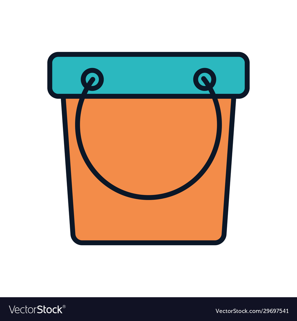 Isolated bucket tool line fill style icon