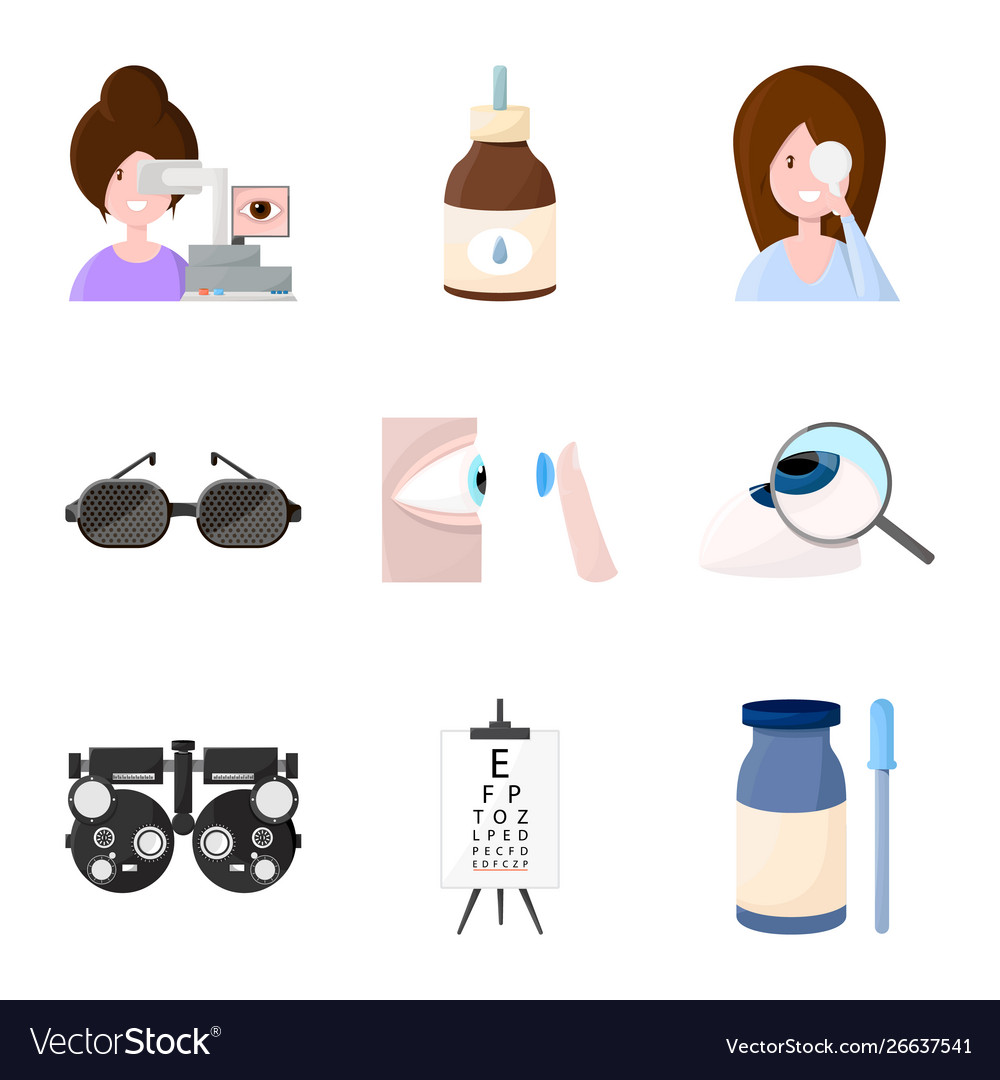 Isolated object vision and clinic icon set vector image Isolated object vision and clinic icon set