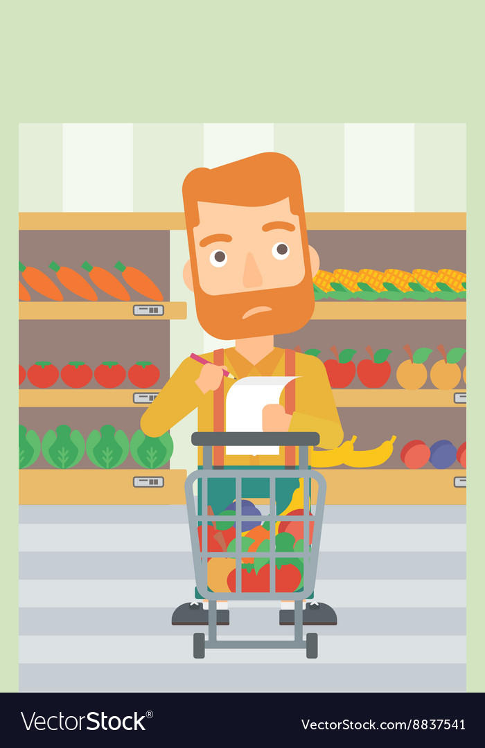 Man with shopping list