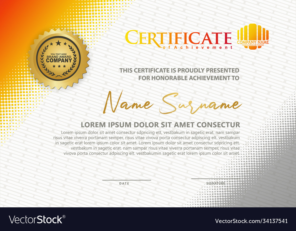 Modern certificate template with diagonal Vector Image