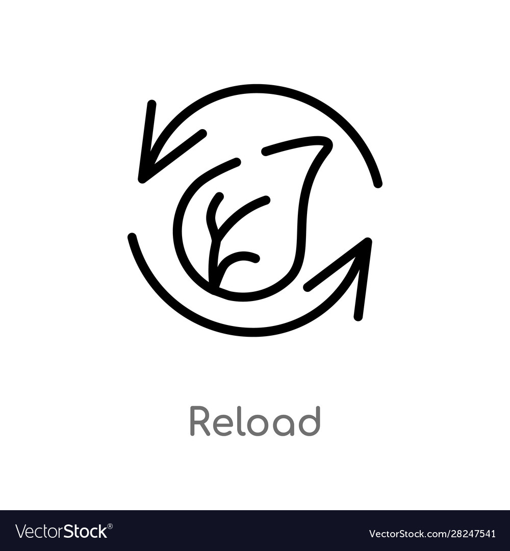 Outline reload icon isolated black simple line