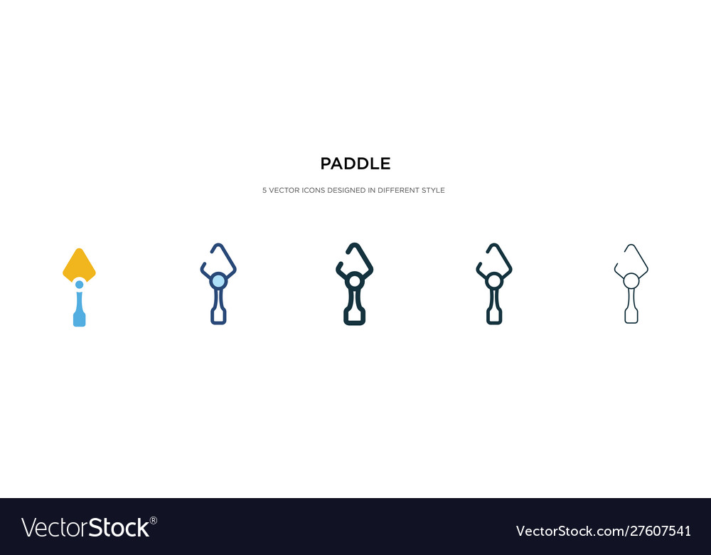 Paddle icon in different style two colored