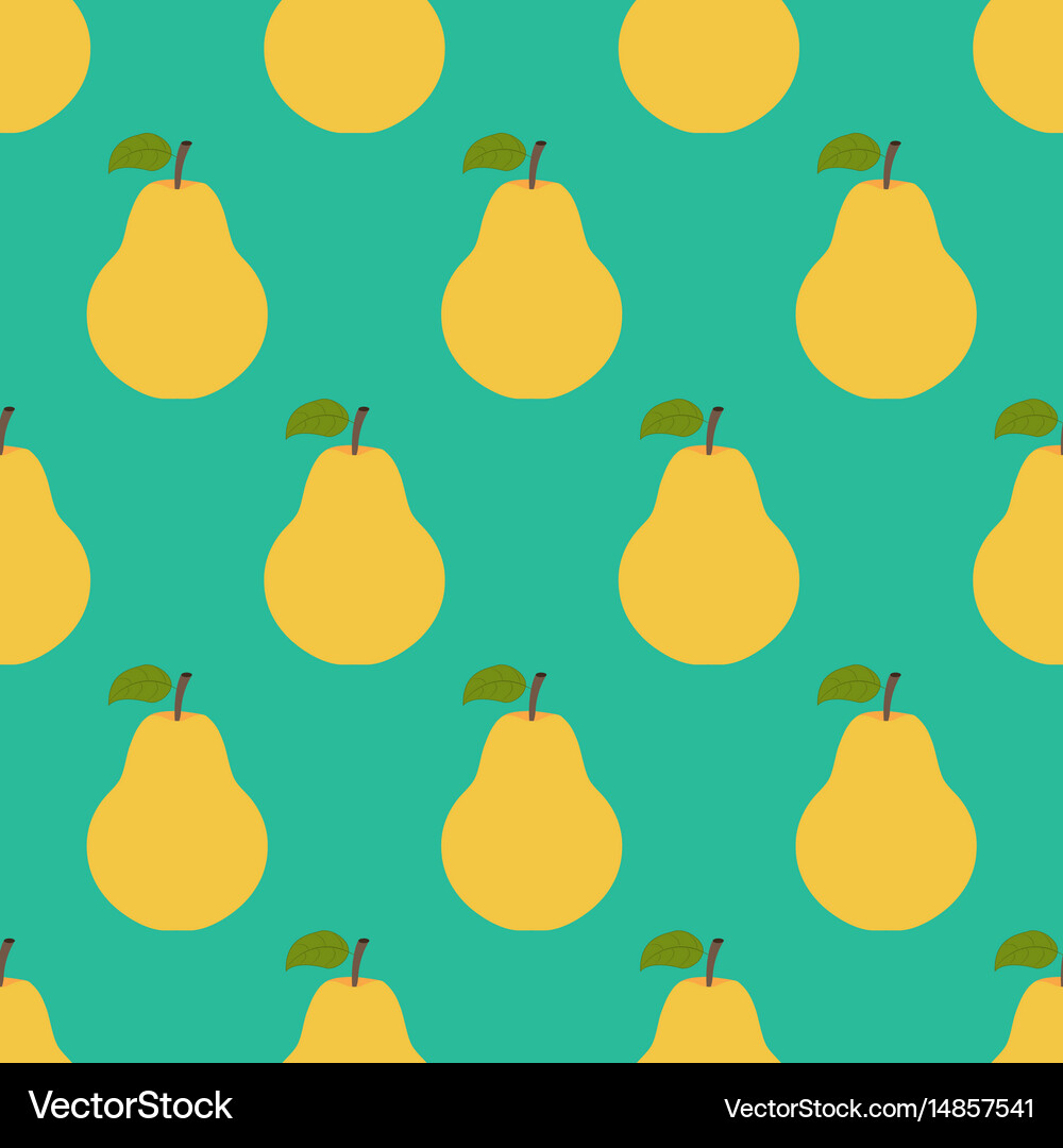 Pear fruit seamless pattern Royalty Free Vector Image