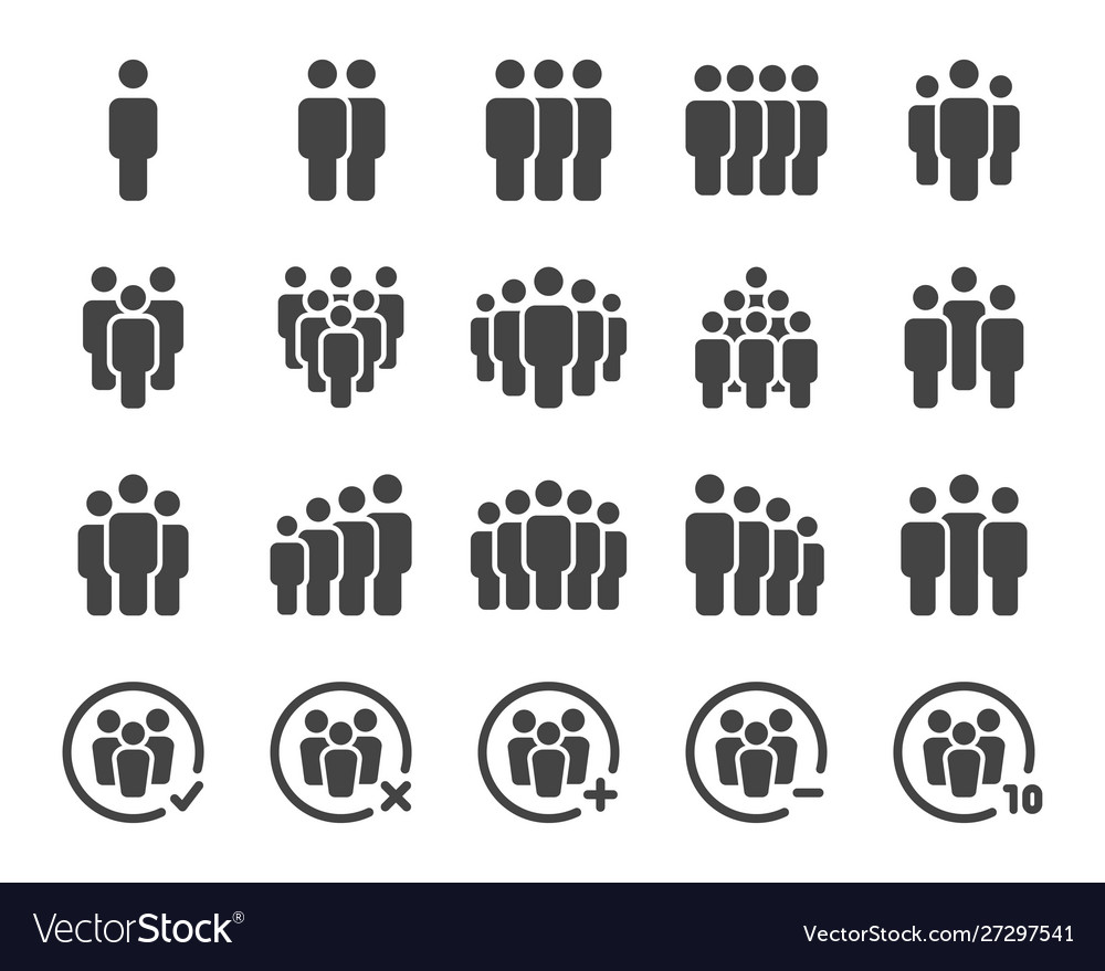 People icon set Royalty Free Vector Image - VectorStock