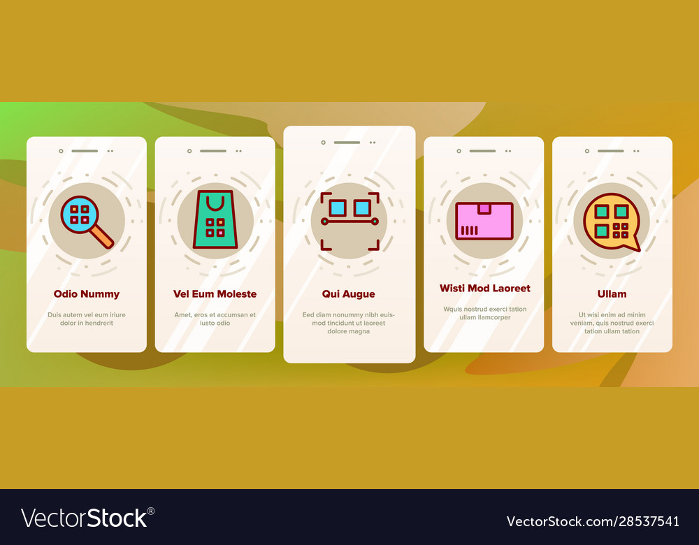 Qr code scan onboarding icons set vector image Qr code scan onboarding icons set
