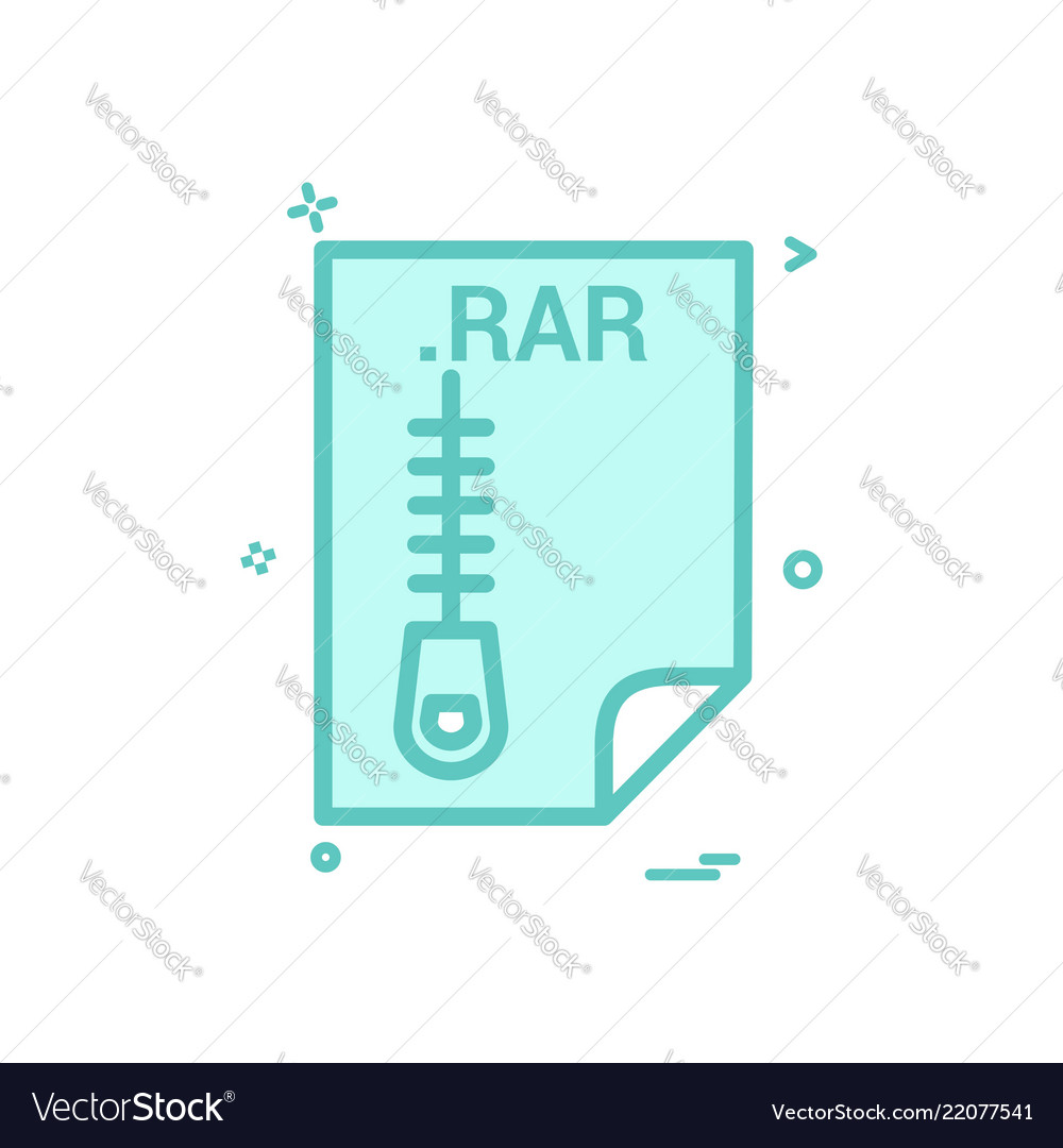 Rar application download file files format icon vector image Rar application download file files format icon