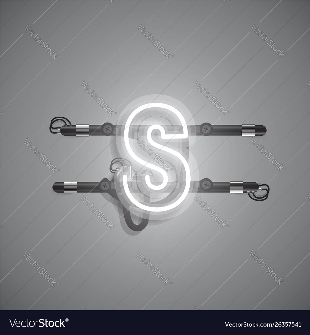 Realistic neon character with wires and console vector image Realistic neon character with wires and console