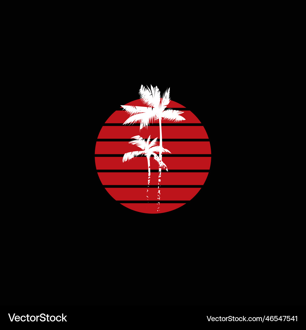Retro sunset Royalty Free Vector Image - VectorStock