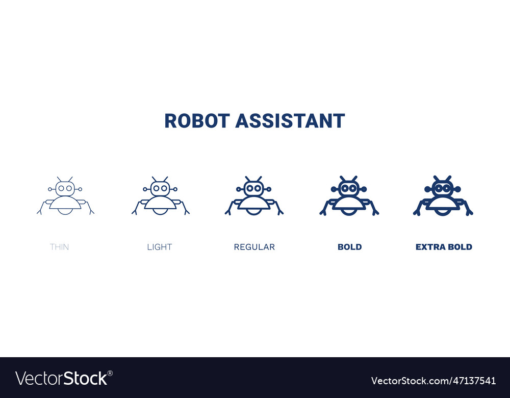 Robot assistant icon thin light regular bold Vector Image