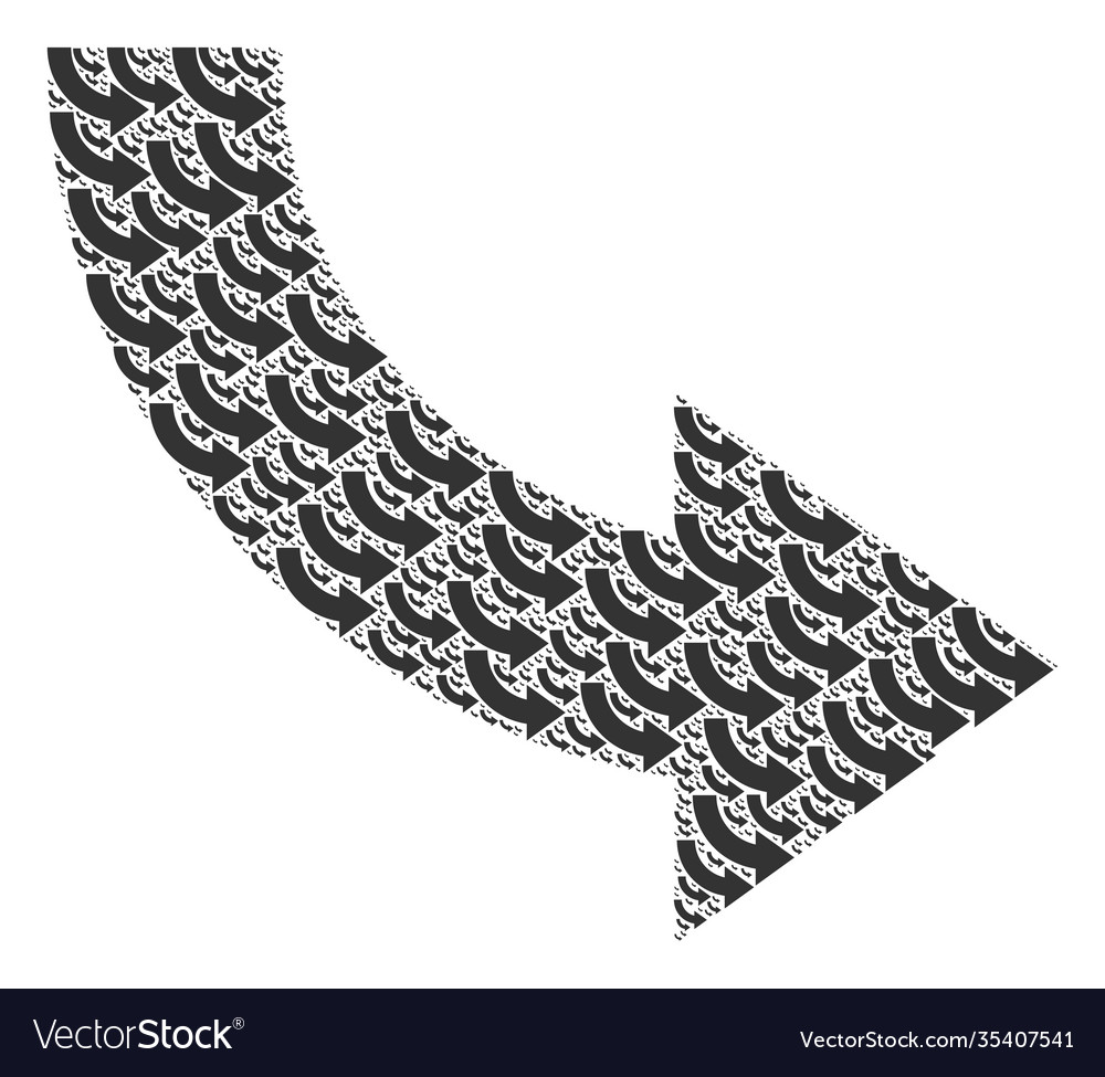 Rotate right recursive collage itself items Vector Image Rotate right recursive collage itself items