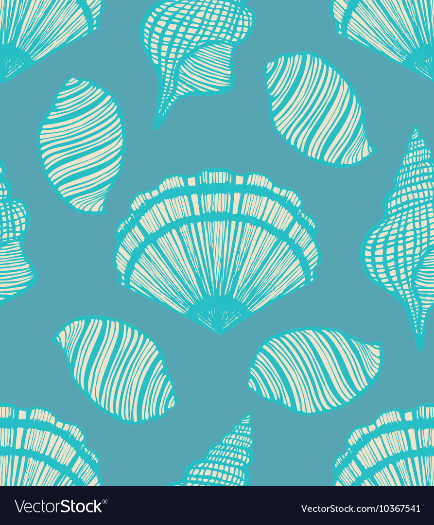Seamless background with seashells
