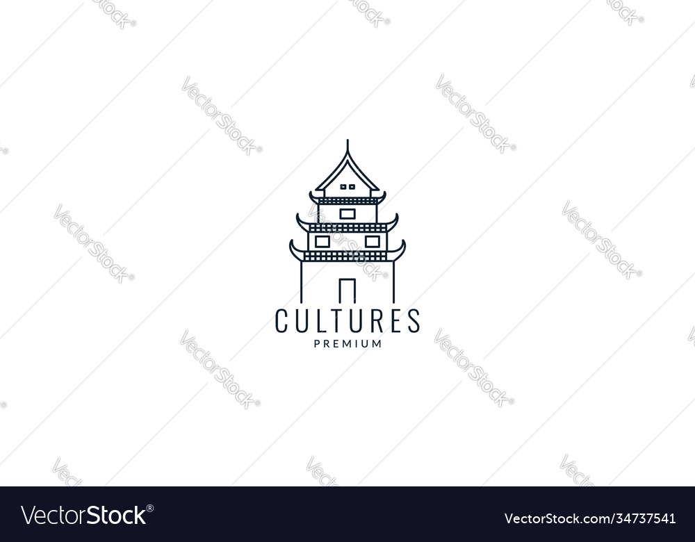 Traditional asian japanese or chinese castle Vector Image