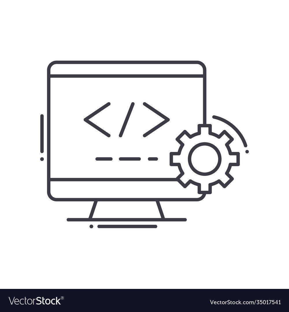 Website development icon linear isolated vector image Website development icon linear isolated