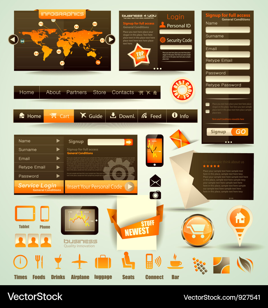 Website template Royalty Free Vector Image - VectorStock