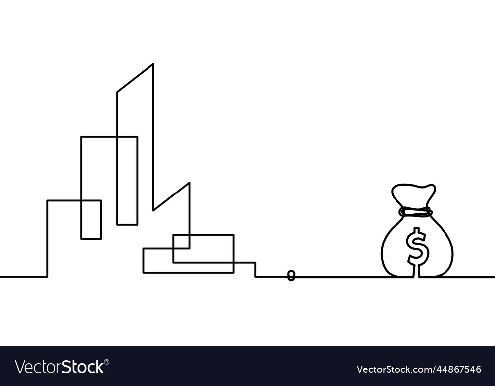 Abstract architecture with dollar as continuous Vector Image Abstract architecture with dollar as continuous