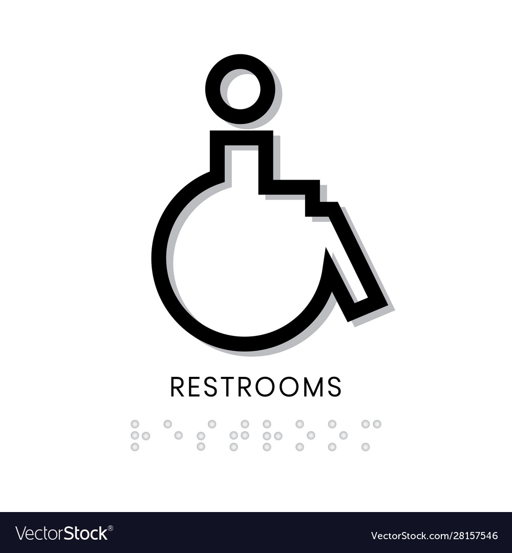 Barrierefreies Restroom Zeichen - Rollstuhl Symbol