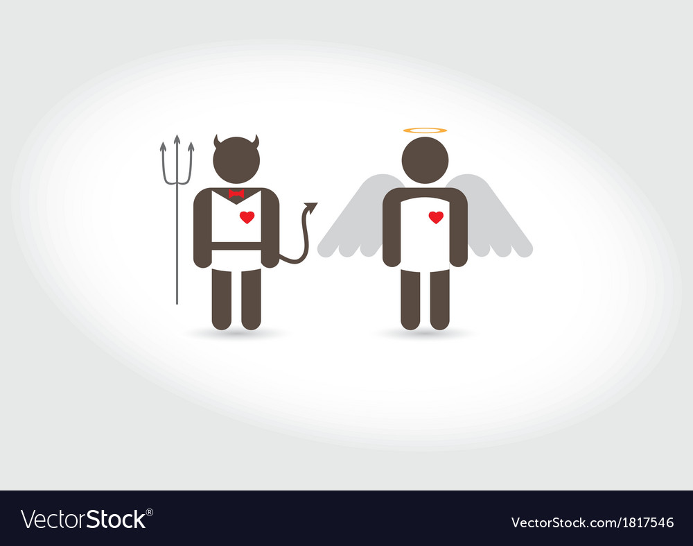 Angel and devil good evil Royalty Free Vector Image