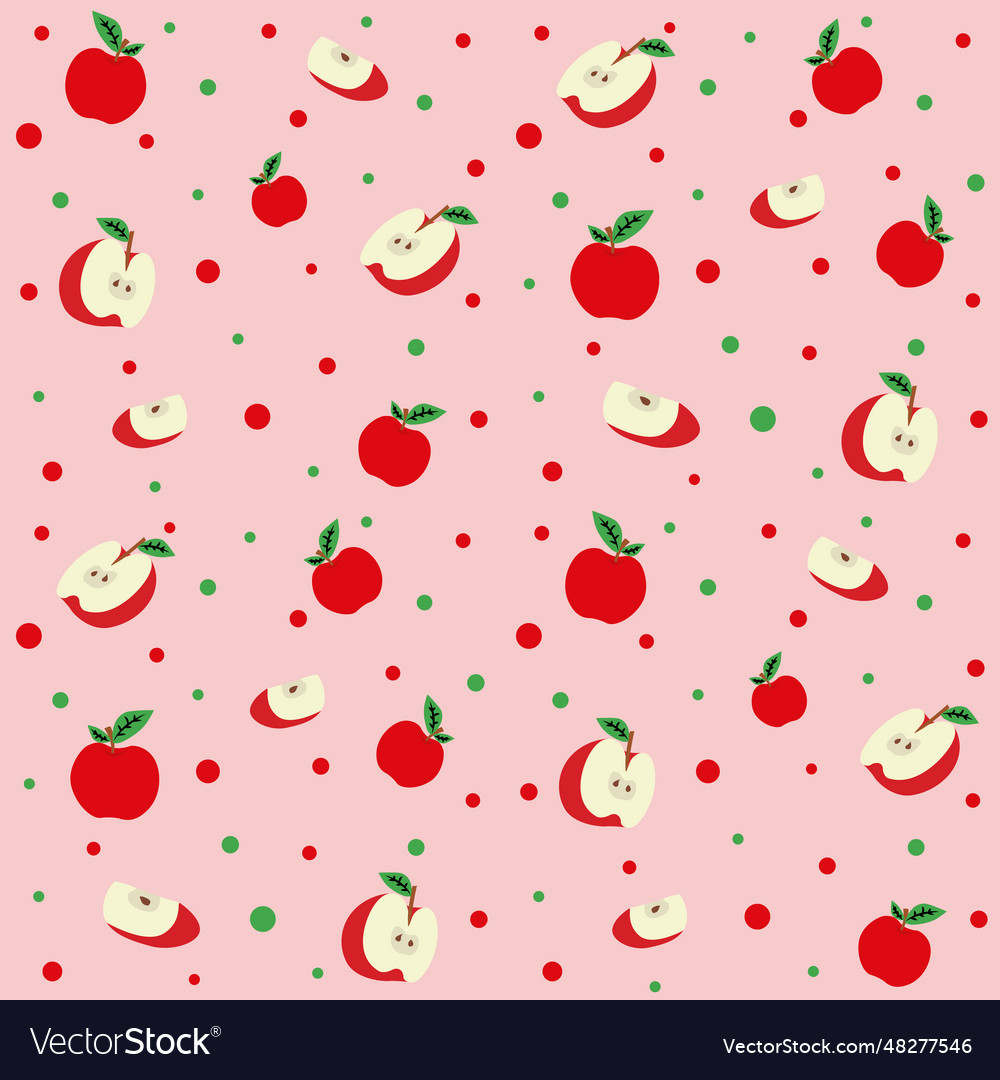 Apple and circle pattern seamless