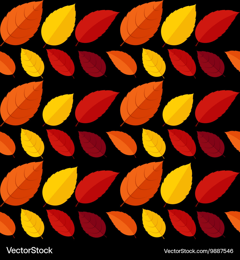 Autumn leaves seamless pattern background Vector Image