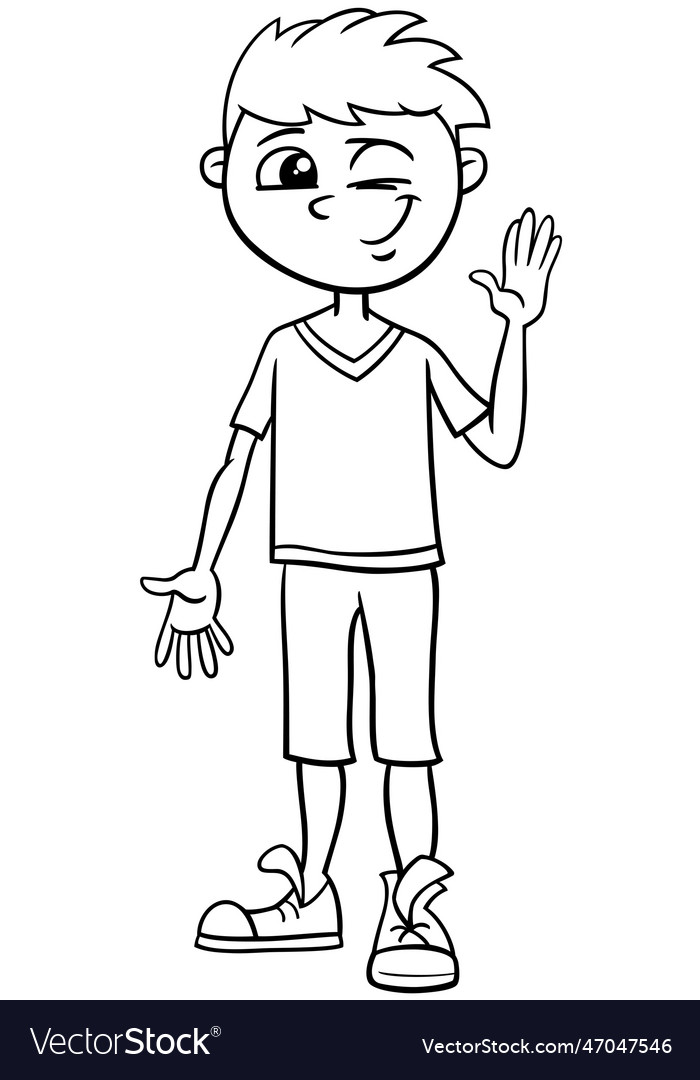 Cartoon elementary or teen age boy character Vector Image