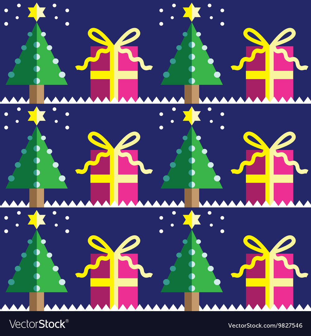 Christmas gifts seamless geometric pattern