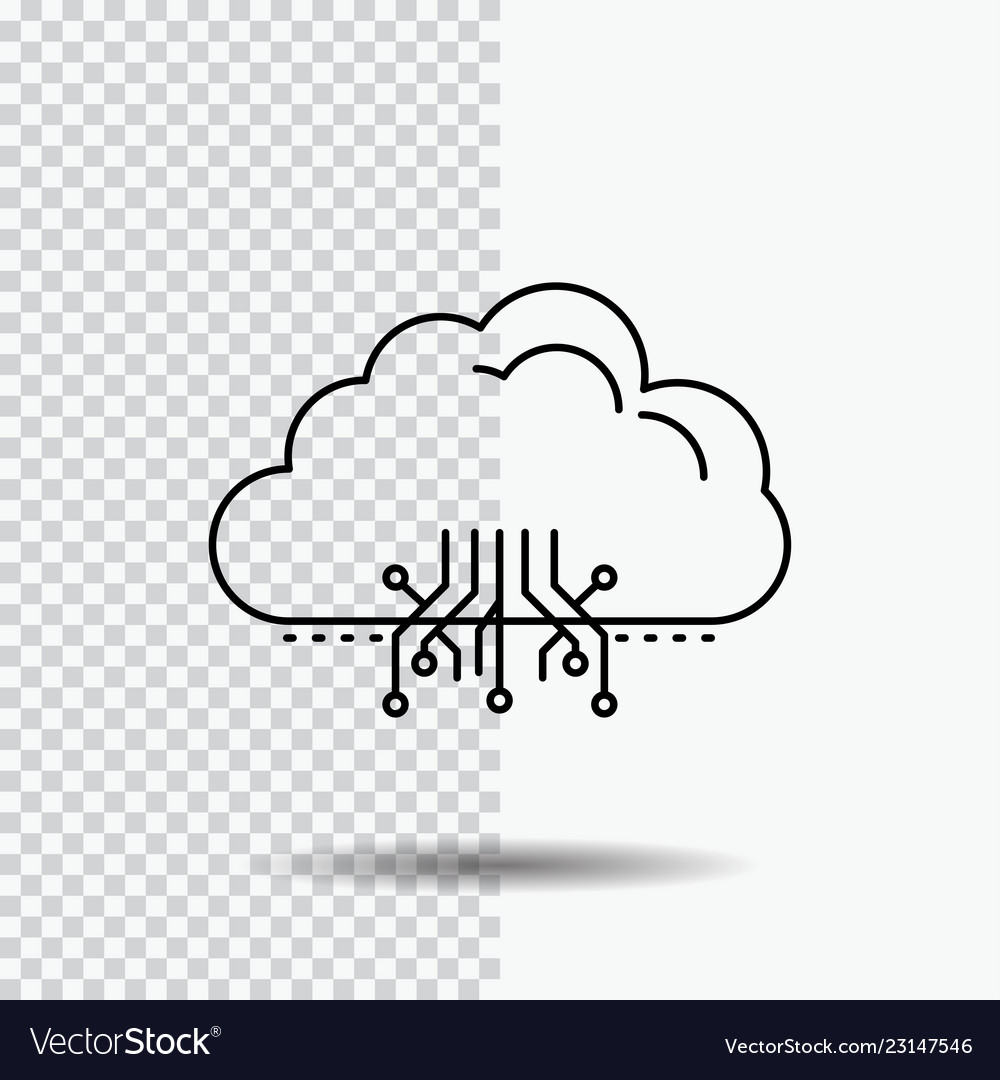 Cloud computing data hosting network line icon vector image Cloud computing data hosting network line icon