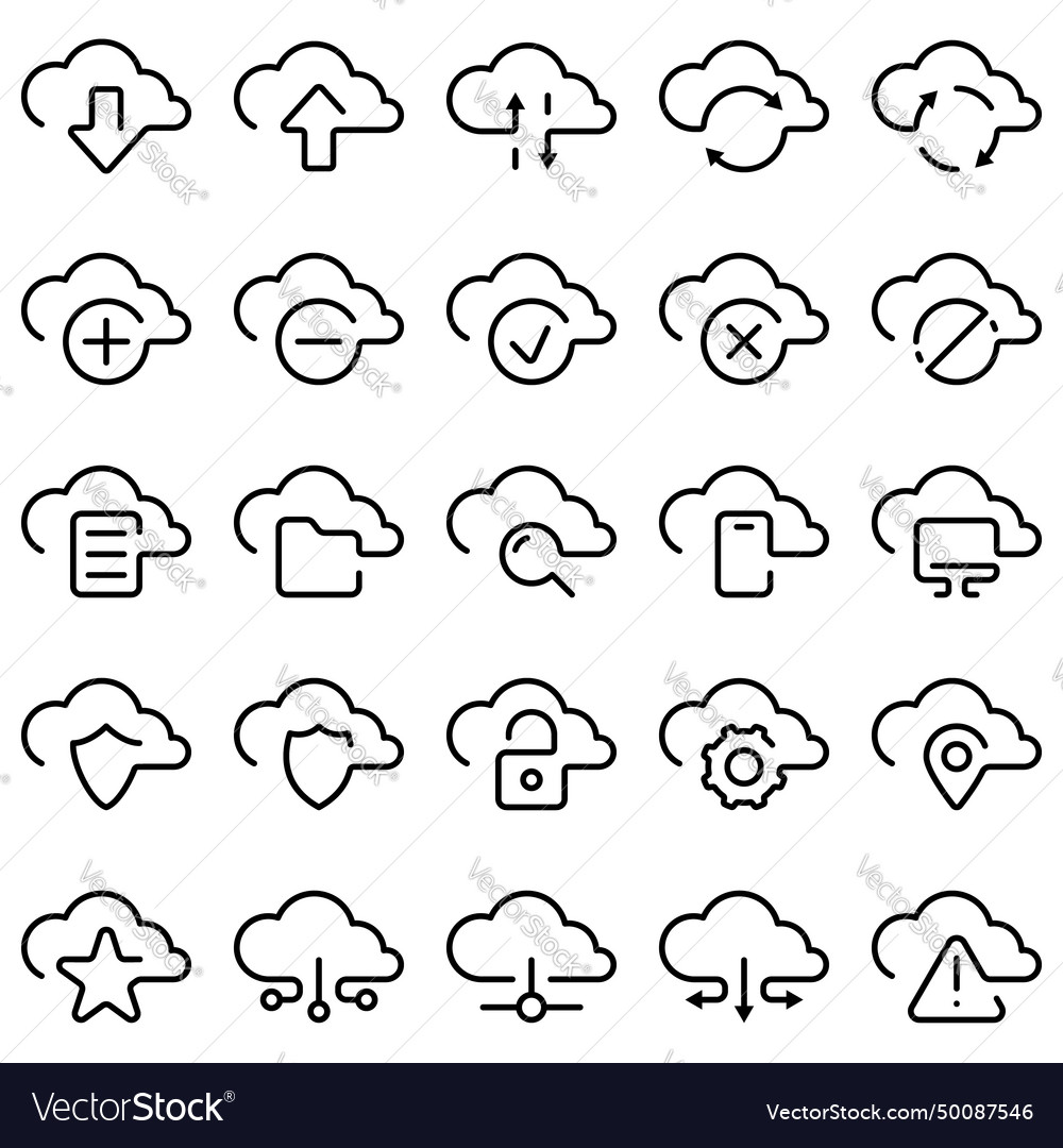 Cloud service computing storage vector image Cloud service computing storage