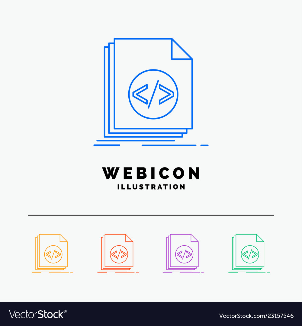 Code kodierende Datei Programmierskript 5 Farbzeile vector image Code kodierende Datei Programmierskript 5 Farbzeile