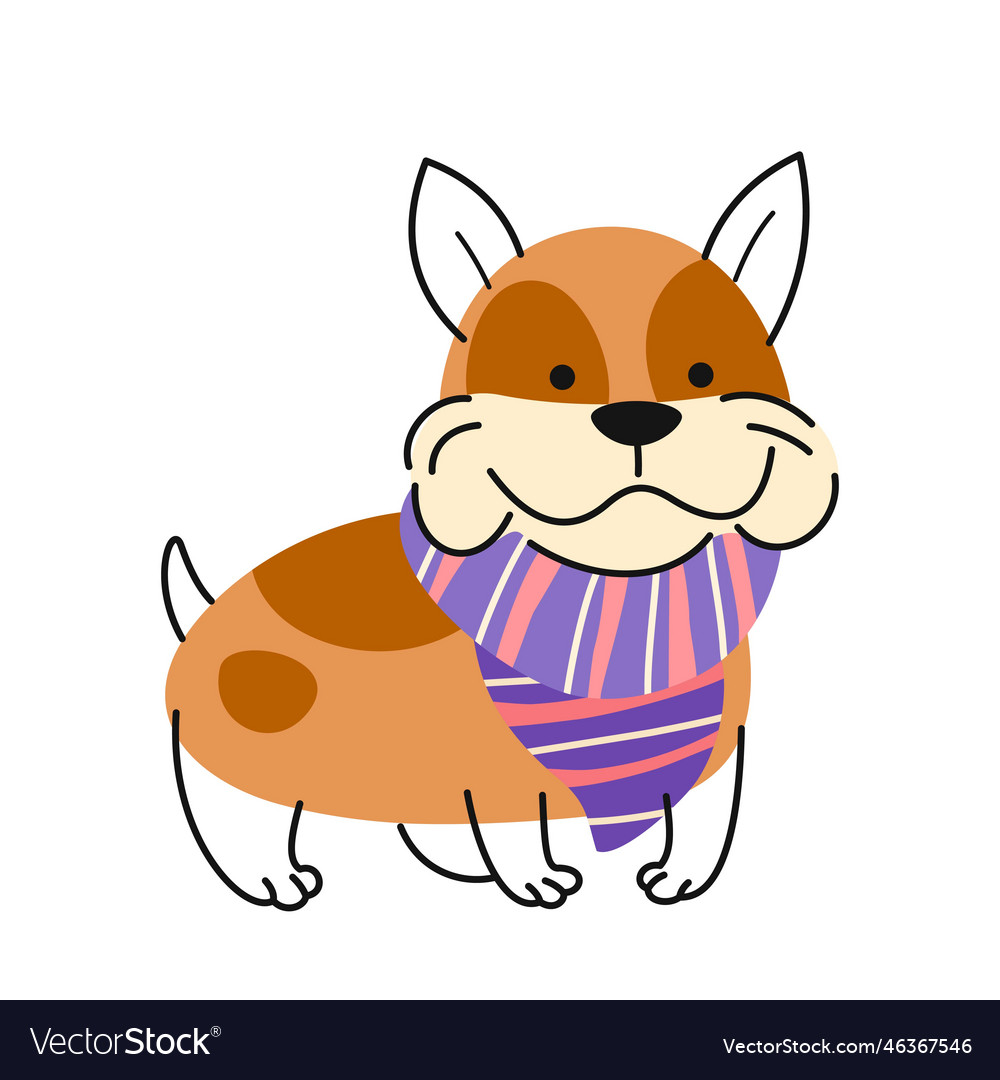 Cute doodle dog vector image Cute doodle dog