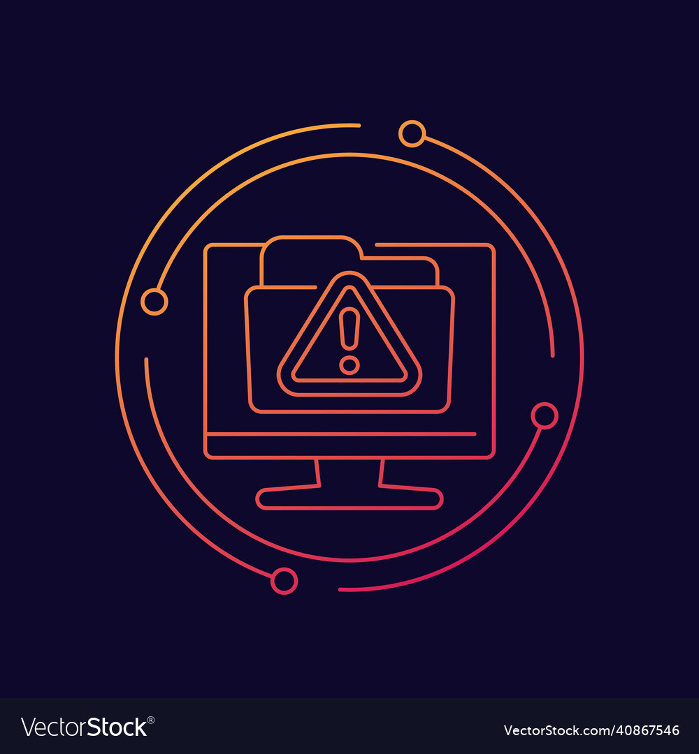 Ftp warning error line icon design