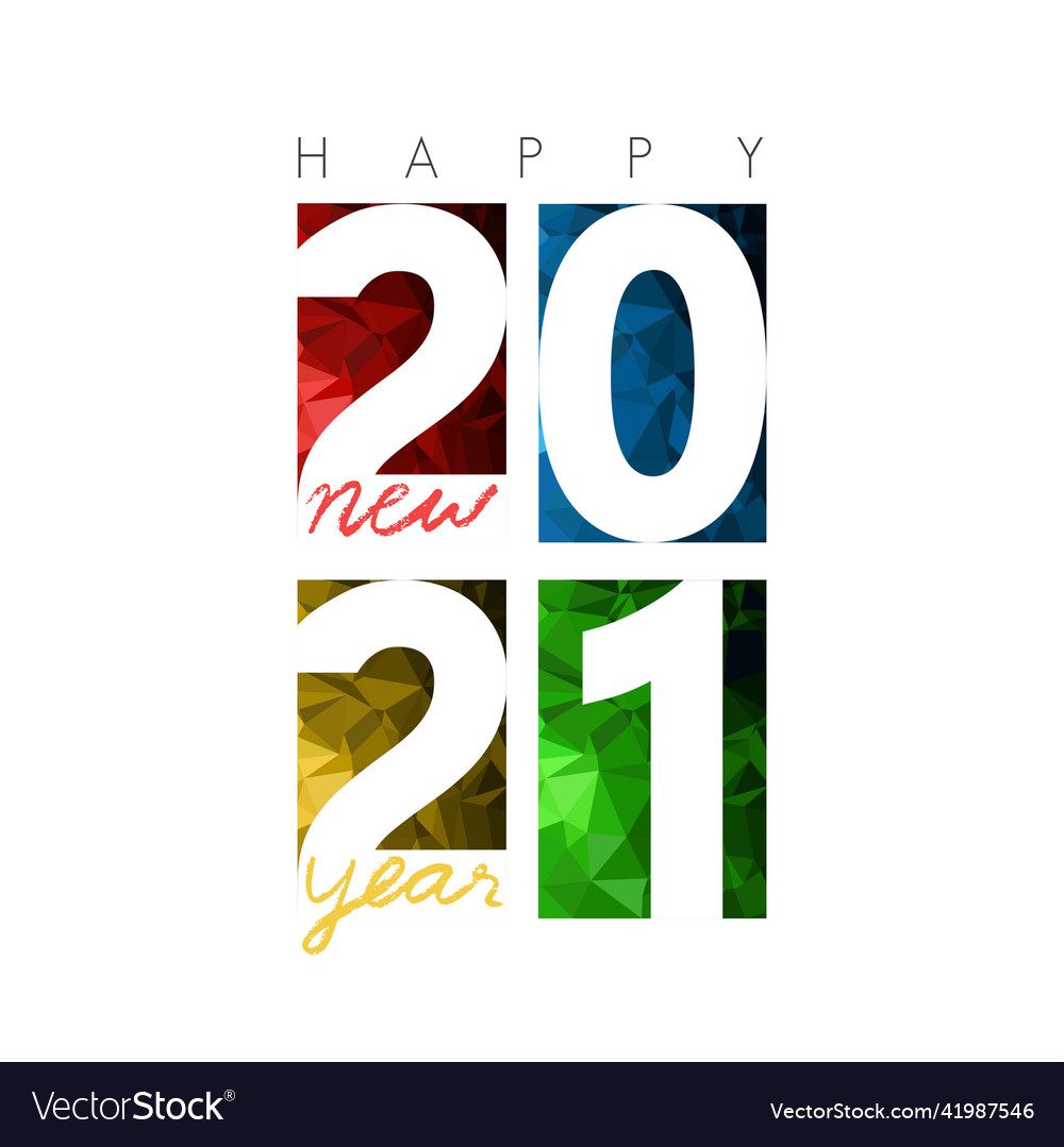 Happy new year 2021 horizontal banner brochure Vector Image