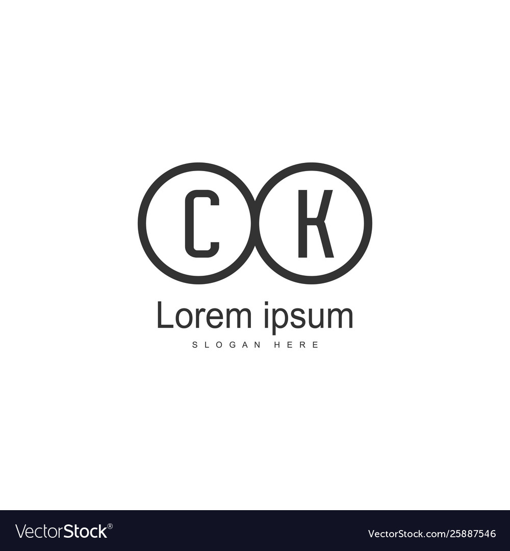 Original ck Logo Vorlage mit modernem Rahmen