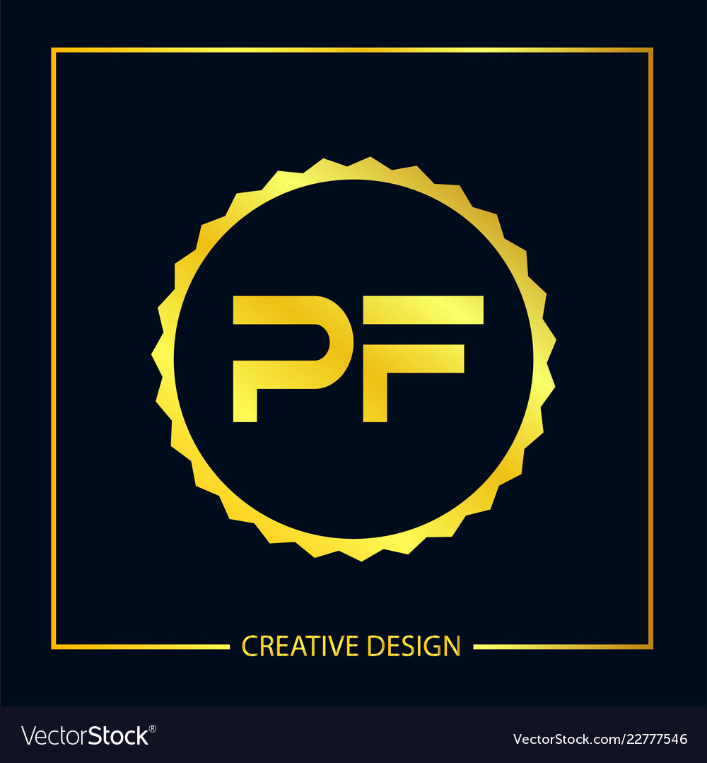 Initial Letter Pf Logo Template Design Royalty Free Vector