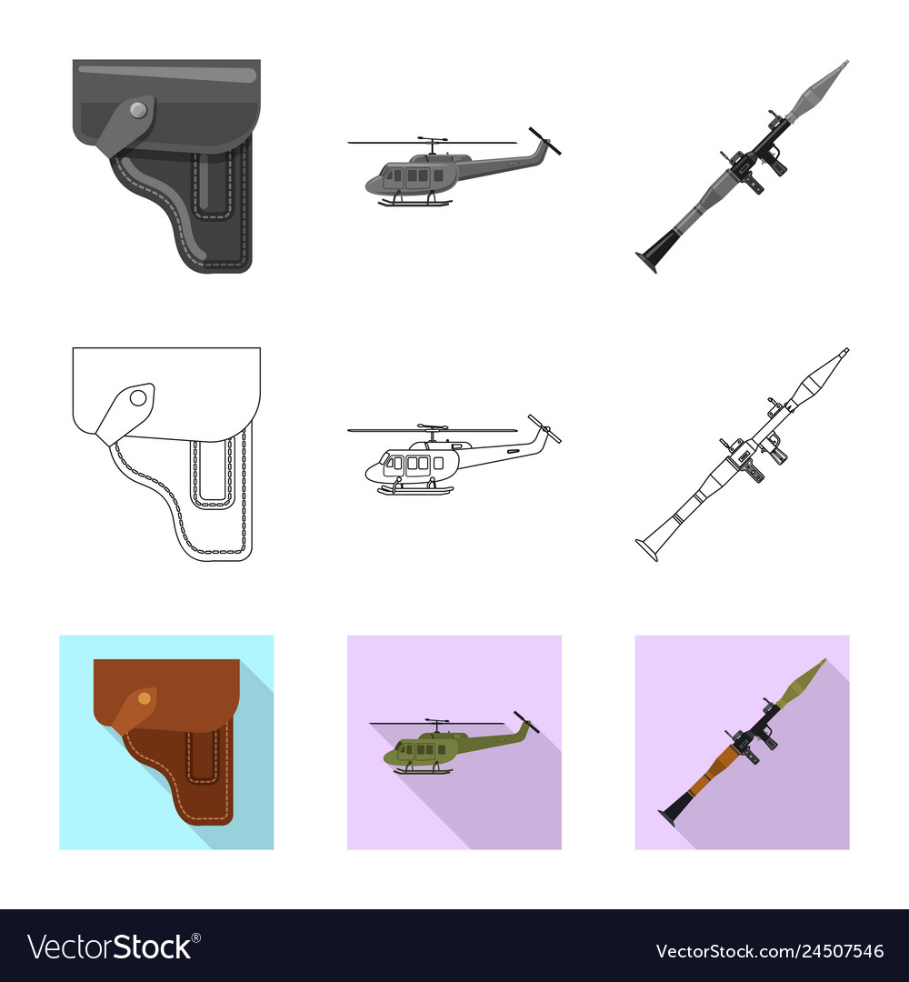 Isolated object of weapon and gun icon set vector image Isolated object of weapon and gun icon set