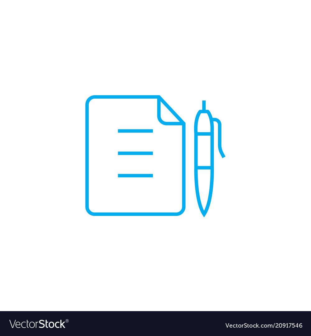 Memo linear icon concept line sign vector image Memo linear icon concept line sign