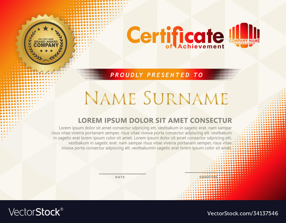 Modern certificate template with diagonal