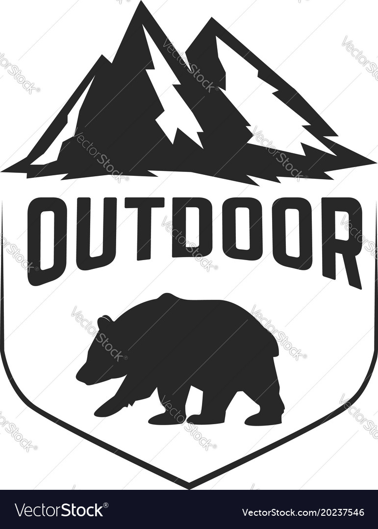 Mountain camp emblem template design element Vector Image