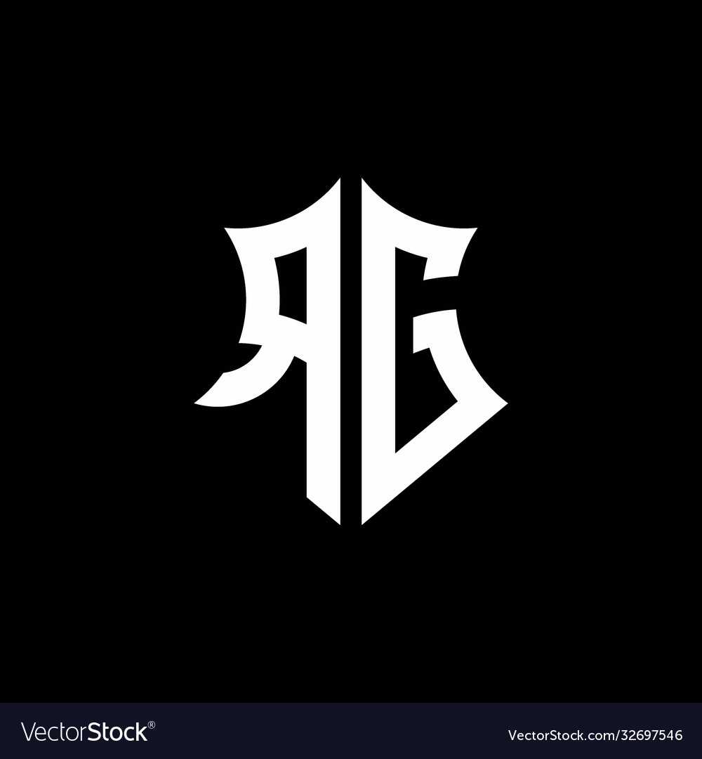Rg monogram logo with a sharp shield style