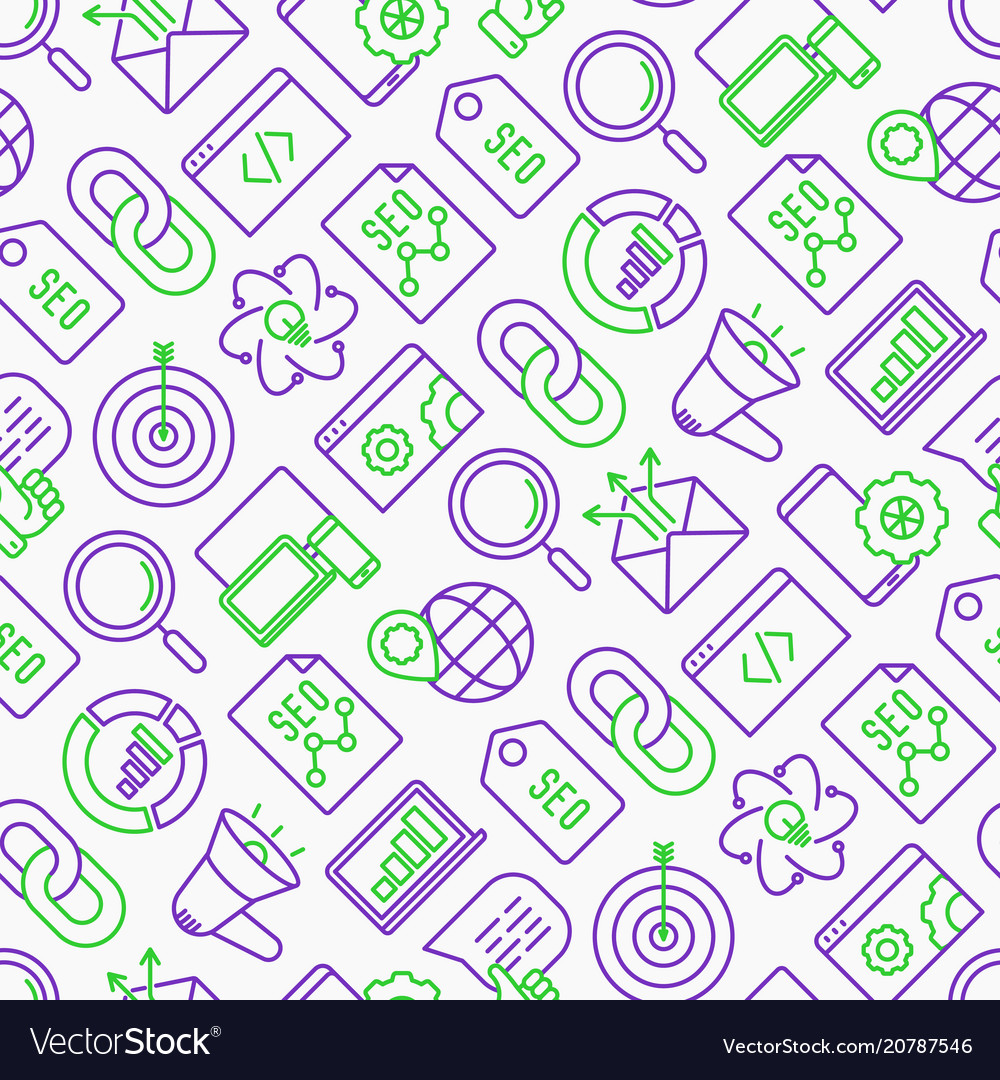 Seo and development seamless pattern vector image Seo and development seamless pattern