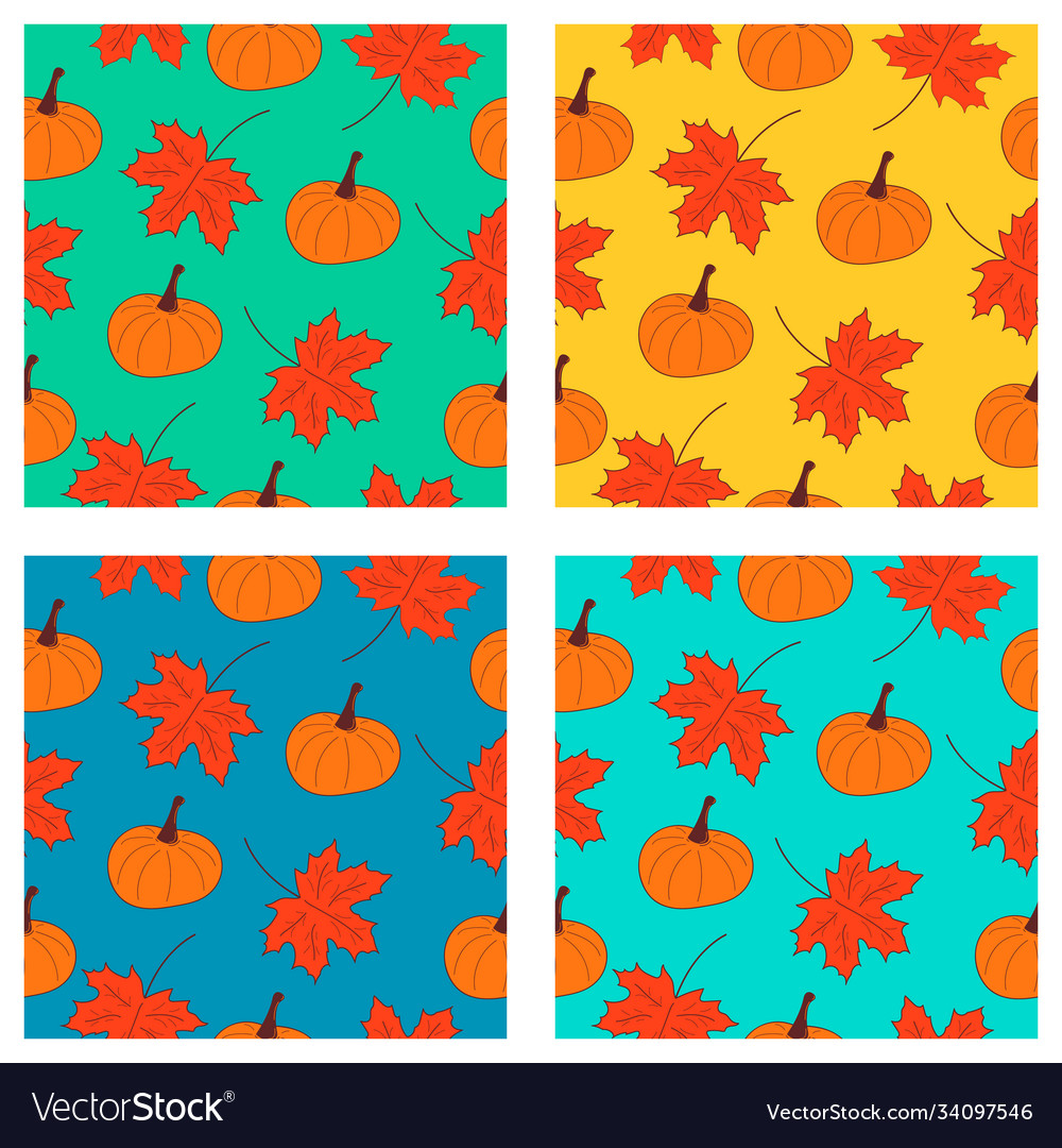 Set autumn patterns