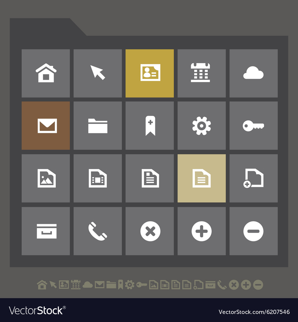 Simple web icons collection flat gray serie Vector Image