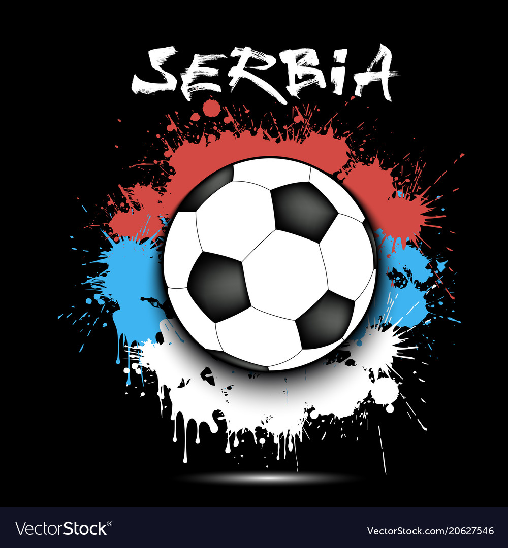 Soccer ball and serbia flag