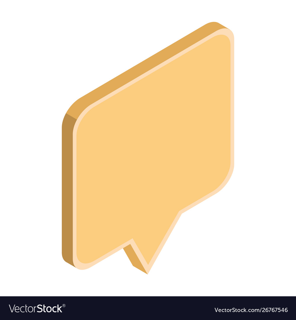 Speech bubble in 3d on white background