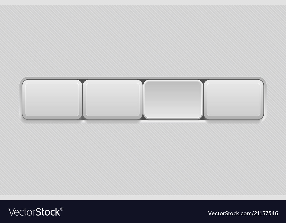 Square buttons in a row with one button pushed