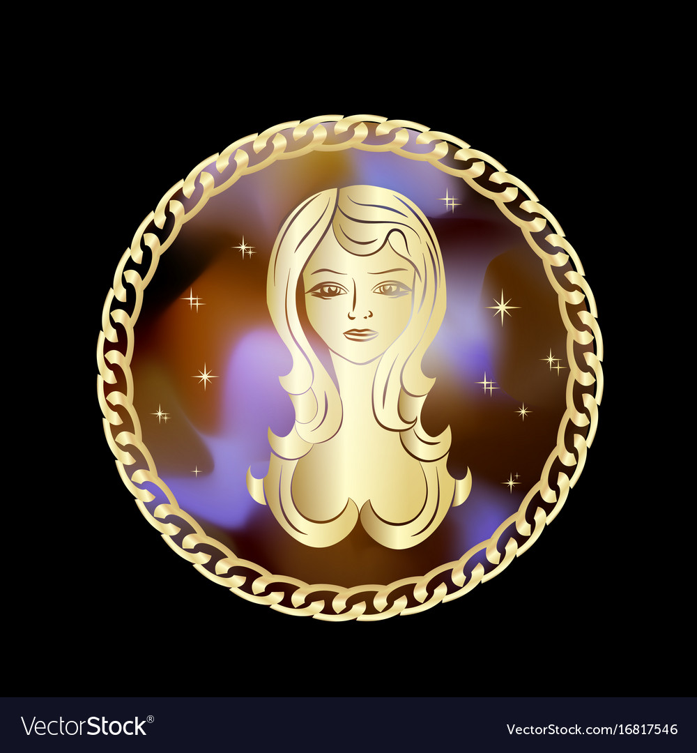 Virgo Sternzeichen im Kreisrahmen Lizenzfreies Vektorbild