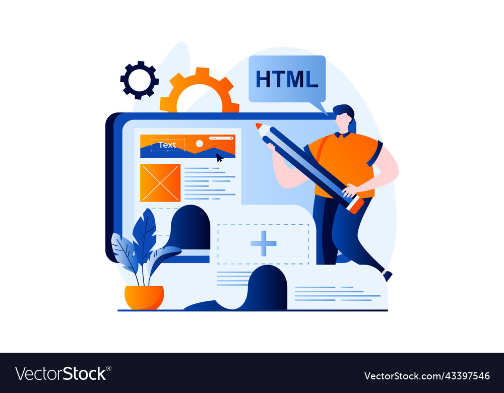 Web Development Concept With People Scene In Flat Vector Image Web Development Concept With People Scene In Flat Vector Image