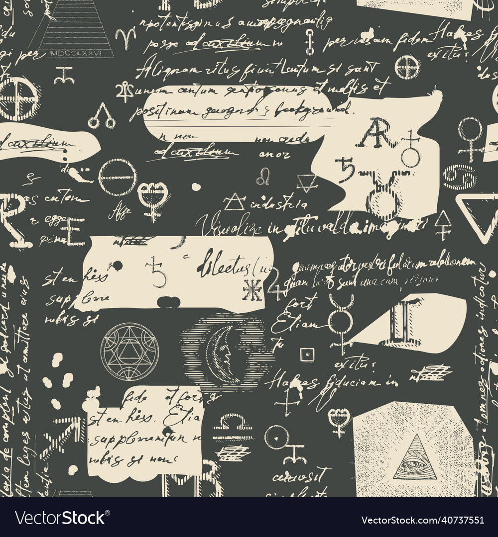 A pattern with an esoteric manuscript vector image A pattern with an esoteric manuscript