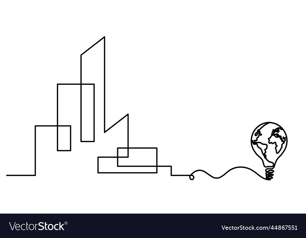 Abstract architecture with light bulb Vector Image Abstract architecture with light bulb